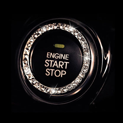 Crystal Car Engine Ignition Onekey Start Stop Push Button Switch Protective Cover Bling Girl Car Interior Decor Auto Accessories