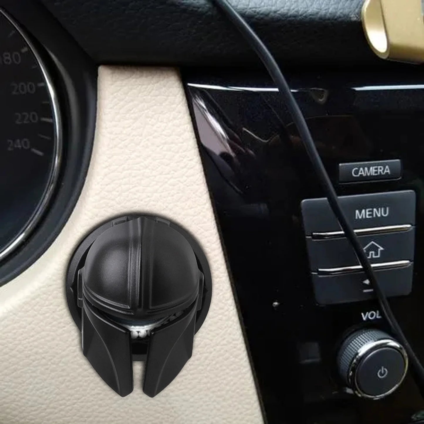 Newest Car Engine Start Stop Switch Button Cover the War of Star Mask Cover Push Button Matte Black Cover Car Interior Accesory